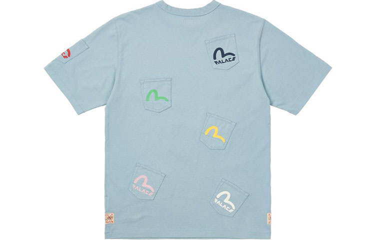 PALACE EVISU Multi Pocket T-Shirt Dusty Blue Unisex Logo Print Tee Blue. P21EVTS003 圖 3
