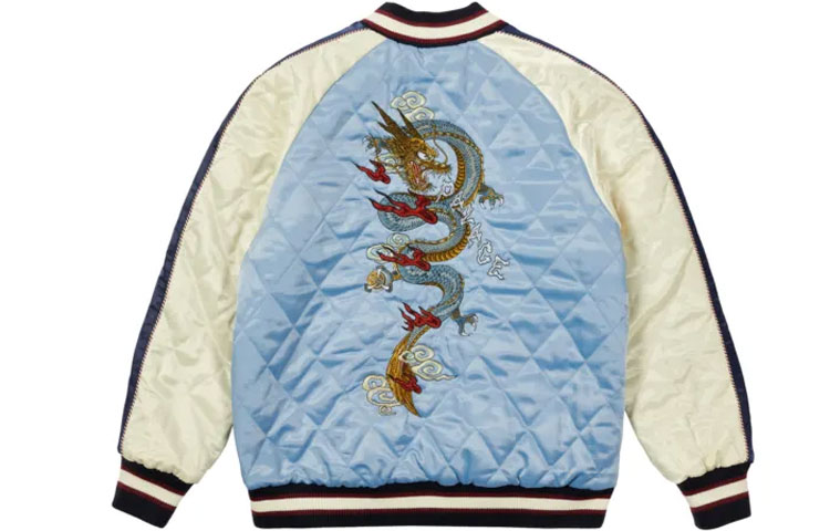 Order PALACE x EVISU Reversible Embroidered Dragon Logo Puffer Jacket Blue/Pink Unisex P21EVJK001