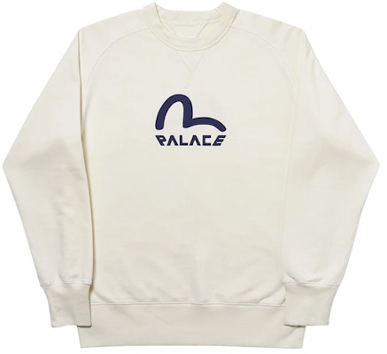 PALACE x EVISU Reversible Unisex Crewneck Pullover Sweatshirt White PAL-SS20-011 Shop PALACE x EVISU Reversible Unisex Crewneck Pullover Sweatshirt White PAL-SS20-011