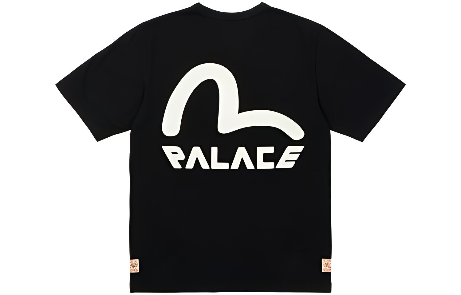 PALACE EVISU Seagull Black Logo Crew Neck Unisex T-Shirt. P21EVTS006