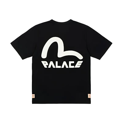 PALACE EVISU Seagull Black Logo Crew Neck Unisex T-Shirt. P21EVTS006