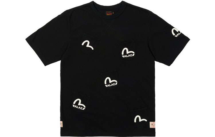 PALACE Evisu Small Logo Printed Crewneck T-Shirt Unisex Black Couple's Style P21EVTS002 圖 2