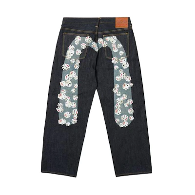 PALACE EVISU SS24 Black Relaxed Fit Printed Denim Jeans Unisex. 2ESPAM4JE114908DNINDX