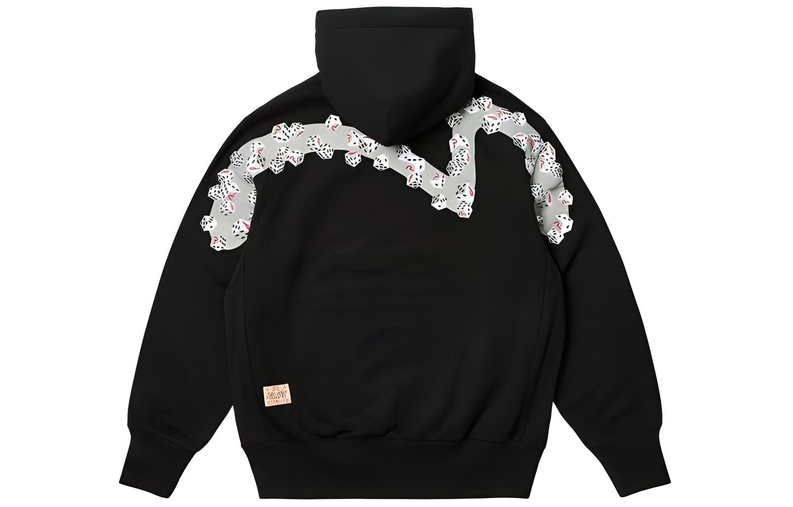 PALACE x EVISU SS24 Black Zip Logo Print Unisex Sweatshirt. 2ESPAM4SW1150OSFLBLKX