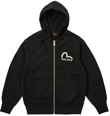 PALACE x EVISU SS24 Black Zip Logo Print Unisex Sweatshirt. 2ESPAM4SW1150OSFLBLKX Lookbook PALACE x EVISU SS24 Black Zip Logo Print Unisex Sweatshirt. 2ESPAM4SW1150OSFLBLKX