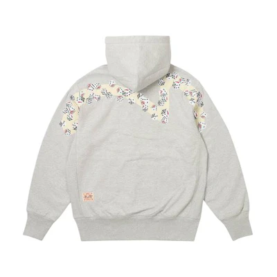 PALACE EVISU SS24 Grey Zip-Up Logo Print Unisex Sweatshirt. 2ESPAM4SW1150OSFLGRYH