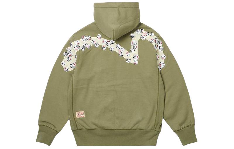 Order PALACE x EVISU SS24 男女款拉鍊Logo印花衛衣 軍綠色 2ESPAM4SW1150OSFLAGRX