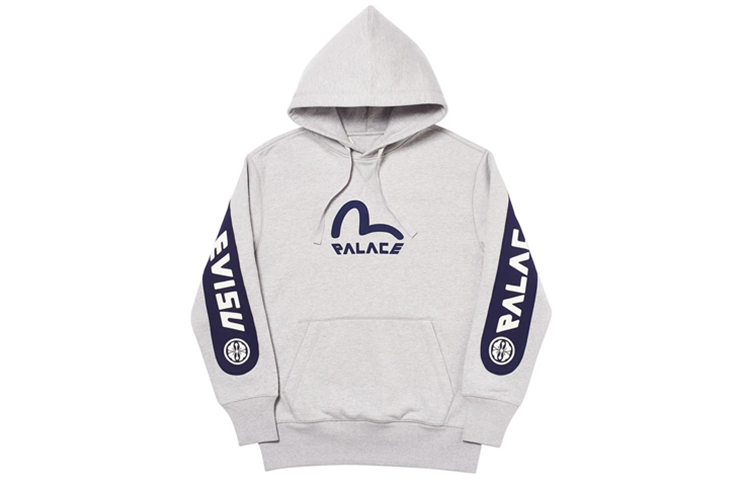PALACE EVISU Unisex Logo Hoodie Grey PAL-SS20-003