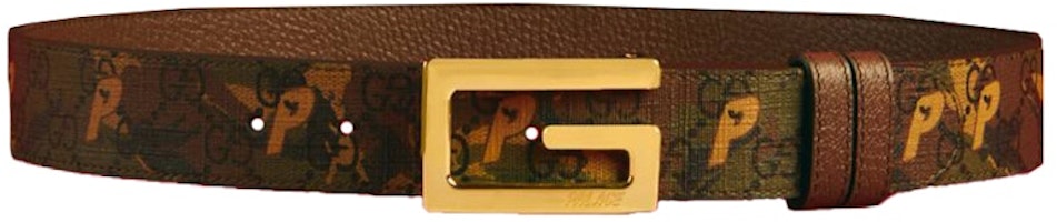 Palace x Gucci GG-P Supreme G Square Buckle Reversible Belt Camouflage/Brown Palace x Gucci GG-P Supreme G Square Buckle Reversible Belt Camouflage/Brown