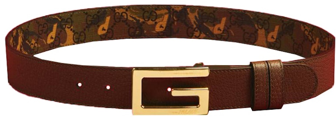 Palace x Gucci GG-P Supreme G Square Buckle Reversible Belt Camouflage/Brown Order Palace x Gucci GG-P Supreme G Square Buckle Reversible Belt Camouflage/Brown