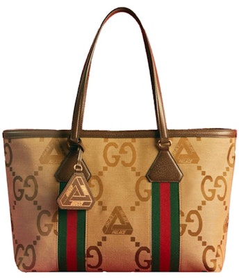 Palace x Gucci GG Jumbo Canvas Web Detail Tote Bag Beige Buy Palace x Gucci GG Jumbo Canvas Web Detail Tote Bag Beige