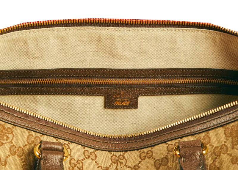 Lookbook 팔라스 x 구찌 트라이퍼그 캔버스 GG-P 더플백 베이지/에보니 
