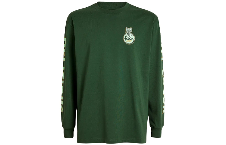 Order PALACE x Harrods FW21 Baju Lengan Panjang Logo Hijau Lelaki. PAL-FW21-386