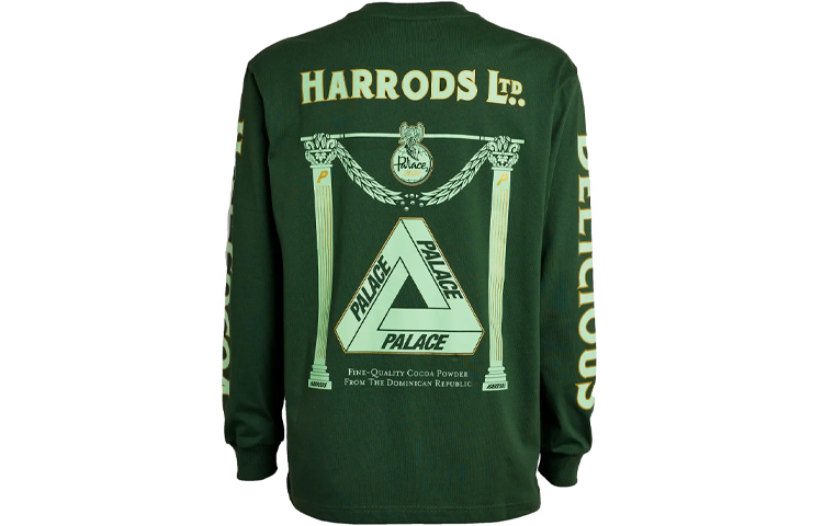 Lookbook PALACE x Harrods FW21 Baju Lengan Panjang Logo Hijau Lelaki. PAL-FW21-386