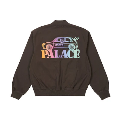 PALACE Jimmy Z SS22 Letterman Car Baseball Jacket Brown Fall Collection P22JZJK001