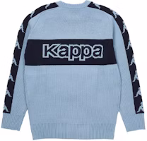 PALACE x Kappa FW21 Knit Blue Colorblock Logo Crewneck Sweater Unisex Blue. P21KPKW001 PALACE x Kappa FW21 Knit Blue Colorblock Logo Crewneck Sweater Unisex Blue. P21KPKW001