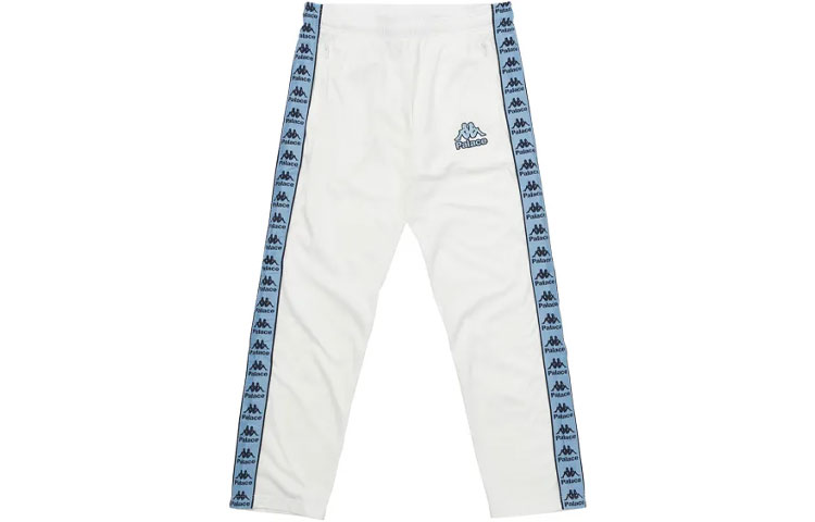 PALACE x Kappa FW21 Track Pants White Unisex Logo Sports Joggers. P21KPJG001