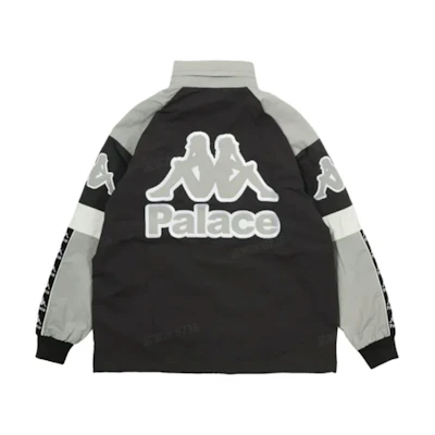 PALACE Kappa FW21 Warm Up Jacket Black Detachable Hood Unisex Logo Jacket. P21KPJK001