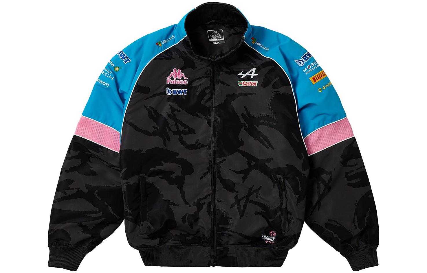 Lookbook PALACE x Kappa x F1 FW23迷彩Logo拉链外套 男女款 黑色 331R25WA03