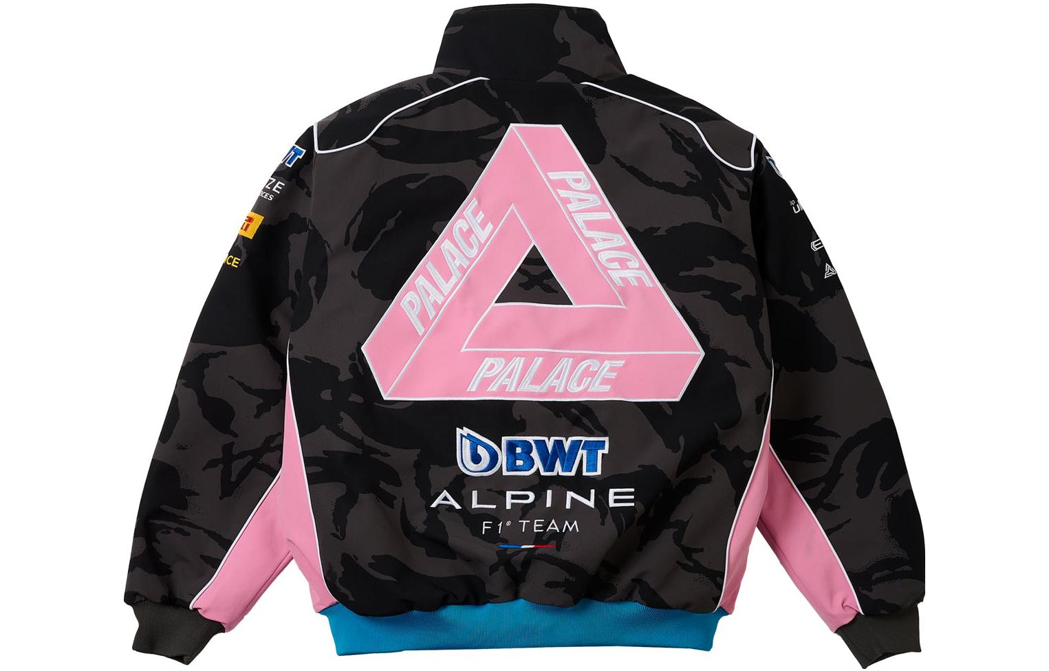 Lookbook PALACE x Kappa x F1 FW23迷彩Tri-Ferg标志拉链夹克黑色男女款 381U5EWA03