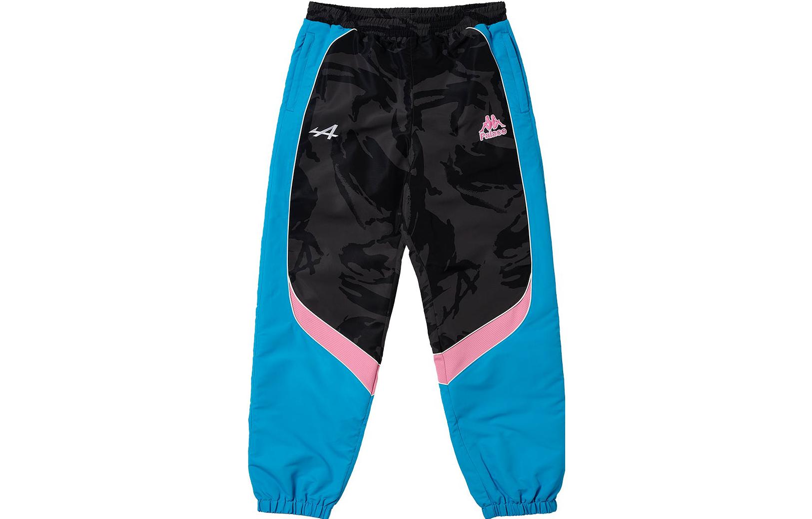 PALACE x Kappa x F1 FW23 Colorblock Camo Logo Track Pants Unisex Black. 321U55WA03