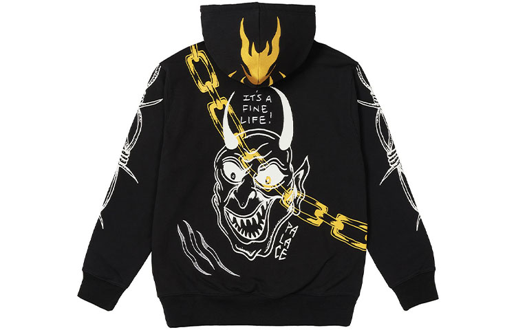 Buy Palace x Lotties 惡魔圖案黑色連帽衫 男女同款寬鬆版型 P20HD020