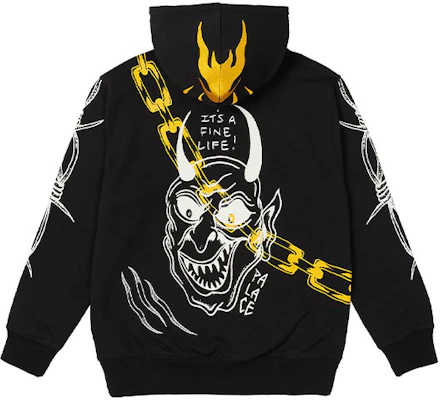 Palace x Lotties 惡魔圖案黑色連帽衫 男女同款寬鬆版型 P20HD020 Buy Palace x Lotties 惡魔圖案黑色連帽衫 男女同款寬鬆版型 P20HD020