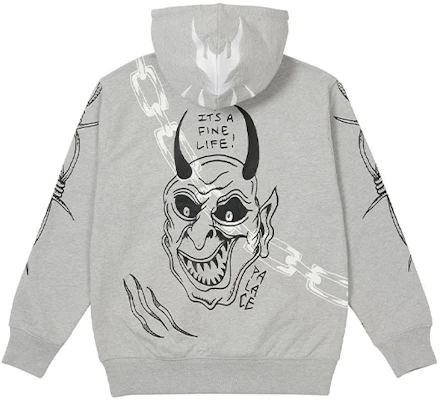 Palace x Lotties 灰色惡魔連帽寬鬆男女圖案衛衣 P20HD021 Buy Palace x Lotties 灰色惡魔連帽寬鬆男女圖案衛衣 P20HD021