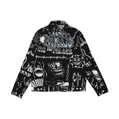 Palace Lotties Floral Hand-Drawn Jacket Unisex Black. P20JK002