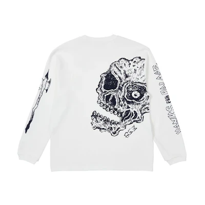 PALACE Lotties Skull Logo Graphic Crewneck Sweatshirt Unisex White P20ES032