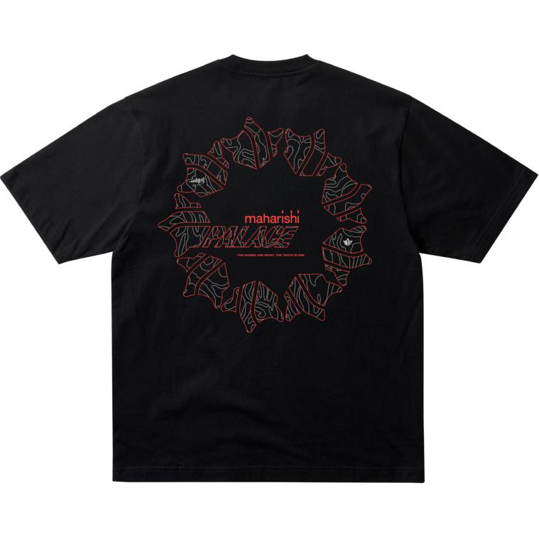 PALACE Maharishi Black Logo Graphic Unisex Crewneck T-Shirt. P28MHES004