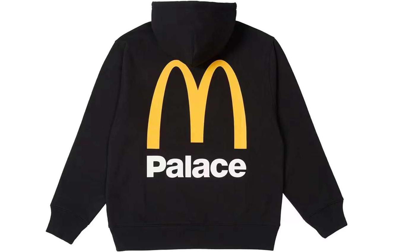 PALACE x McDonald's FW23 Hoodie Unisex - Large Logo, Solid Color, Drawstring Pullover. P25TS337