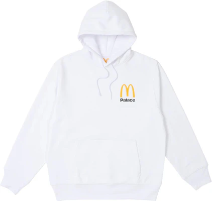 PALACE x McDonald's FW23 Hoodie Unisex - Large Logo, Solid Color, Drawstring Pullover. P25TS337 Cheap PALACE x McDonald's FW23 Hoodie Unisex - Large Logo, Solid Color, Drawstring Pullover. P25TS337