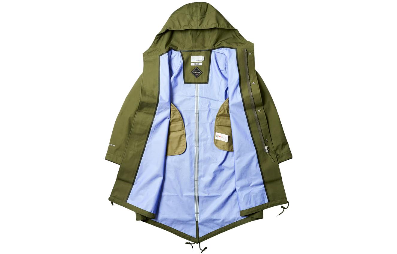 Shop PALACE x NANAMICA FW23 GORE-TEX 绿色连帽外套男女同款夹克。 SUBF359ESG