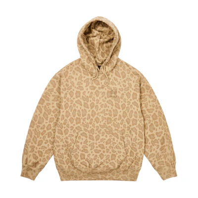 PALACE Needles FW24 Brown Hoodie Butterfly Graphic Unisex Kangaroo Pocket P27NDCS005