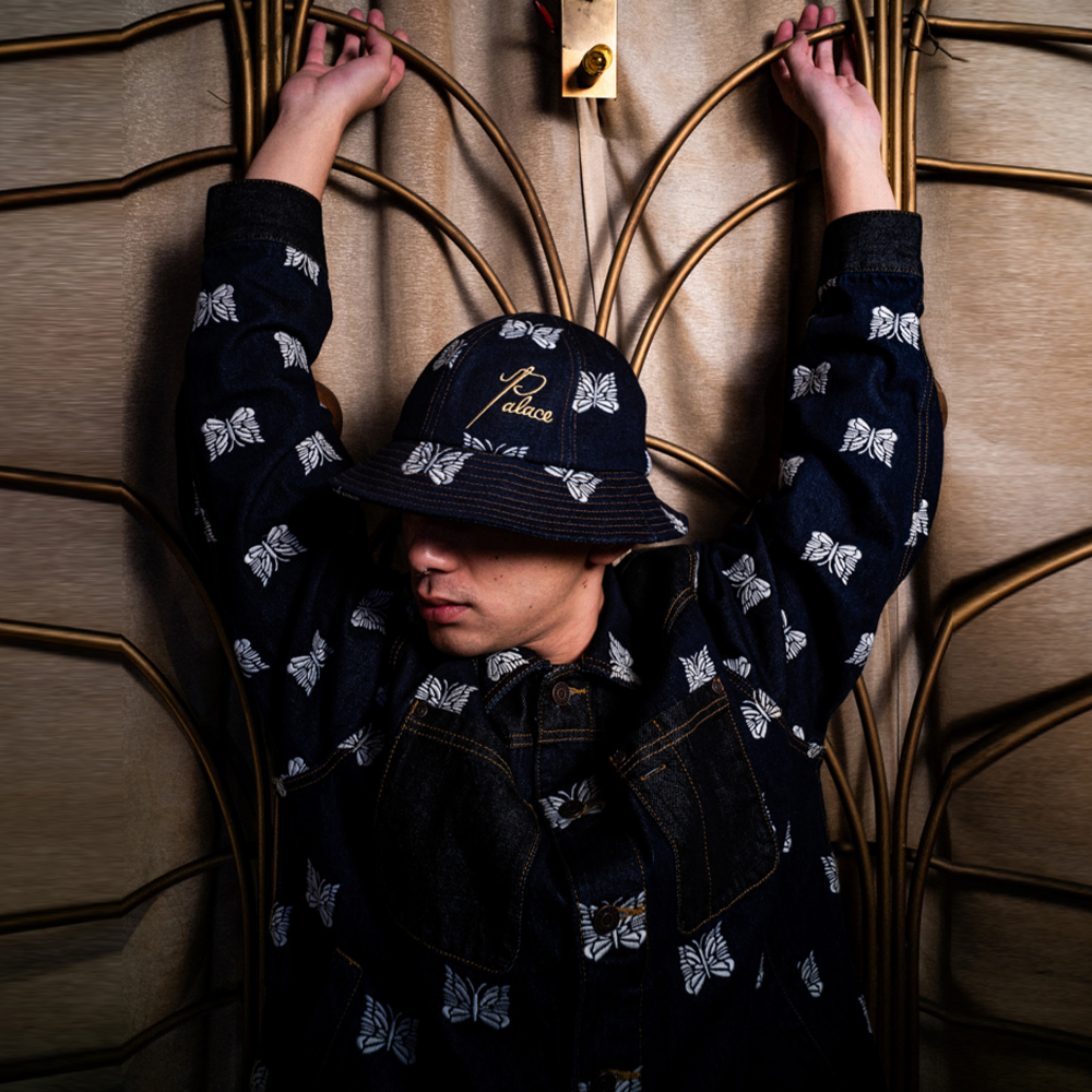 PALACE Needles FW24 Butterfly Embroidered Denim Jacket Unisex Blue. P27NDJK002 圖 3