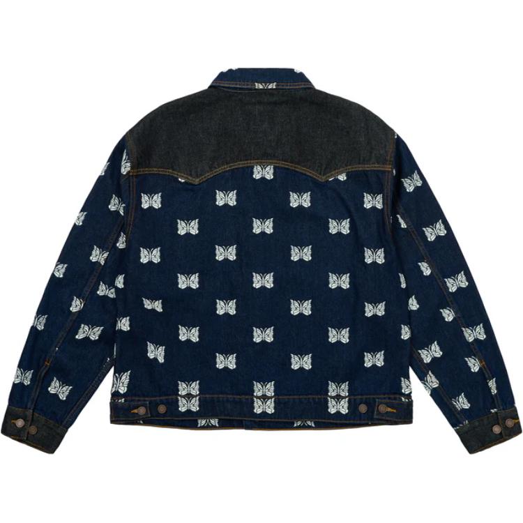 PALACE Needles FW24 Butterfly Embroidered Denim Jacket Unisex Blue. P27NDJK002 圖 4