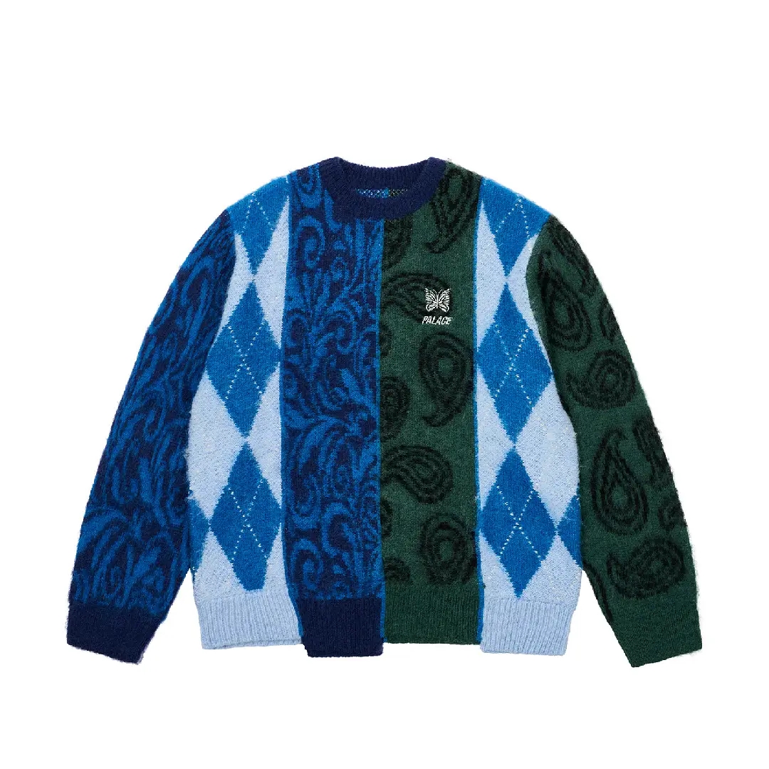 PALACE Needles FW24 Butterfly Embroidered Patchwork Sweater Unisex P27NDKW001 圖 2
