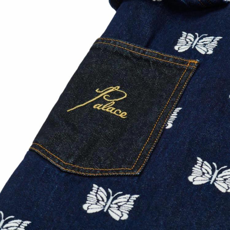 PALACE Needles FW24 Butterfly Wide-Leg Jeans Unisex Blue Denim. P27NDT002 圖 4
