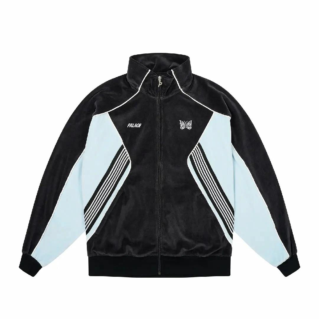 PALACE Needles FW24 Striped Zip Jacket with Butterfly Embroidery Black Unisex P27NDCS001 圖 2