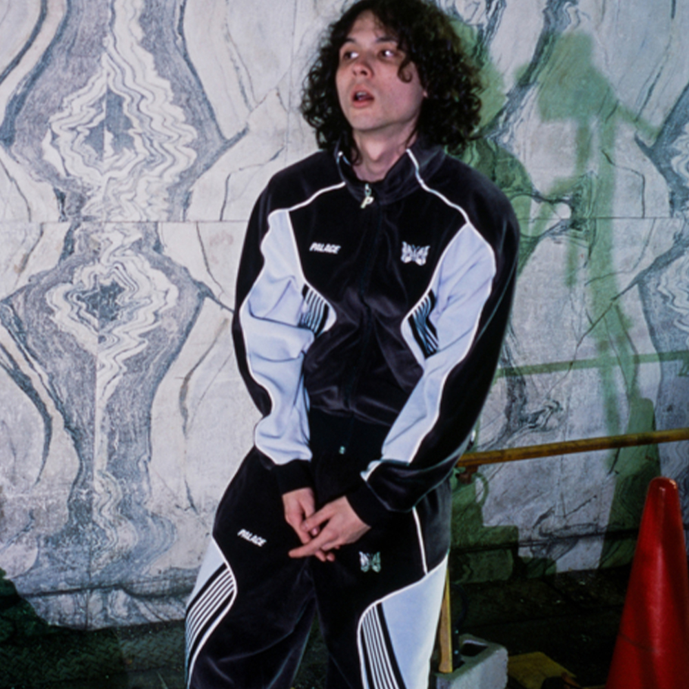 PALACE Needles FW24 Striped Zip Jacket with Butterfly Embroidery Black Unisex P27NDCS001 圖 5