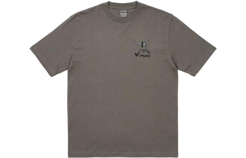 PALACE x Oakley  Retro Brown Graphic Crewneck T-Shirt. P24OKTS003