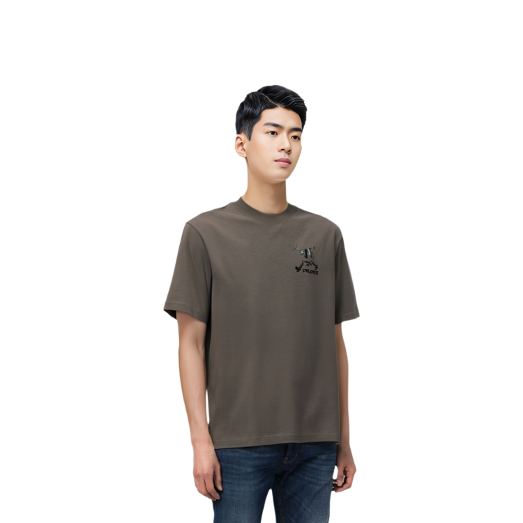 Shop 팔라스 x 오클리 레트로 브라운 그래픽 크루넥 티셔츠. P24OKTS003