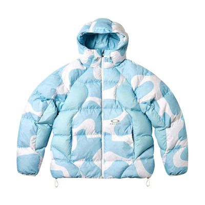 PALACE Oakley FW24 Puffy Cloud Zip Hoodie Unisex Blue Down Jacket. P27OKJK002