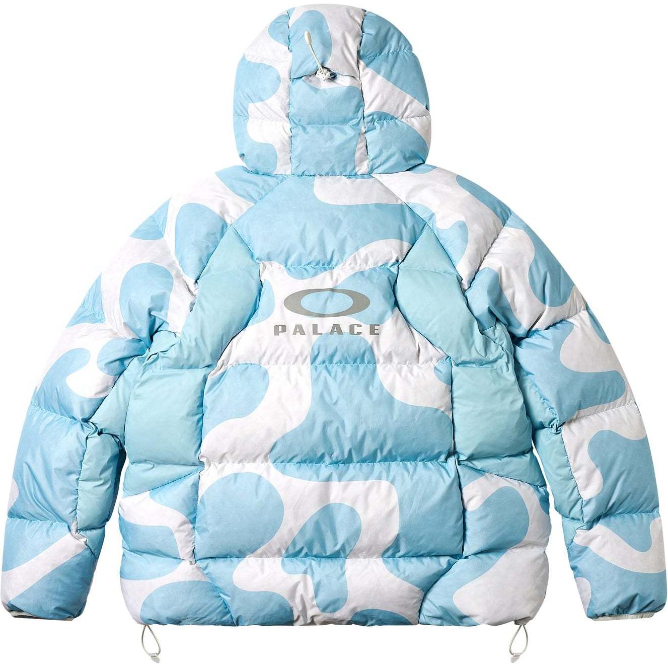 Shop PALACE x Oakley FW24 藍色羽絨雲絨連帽外套 男女同款。 P27OKJK002