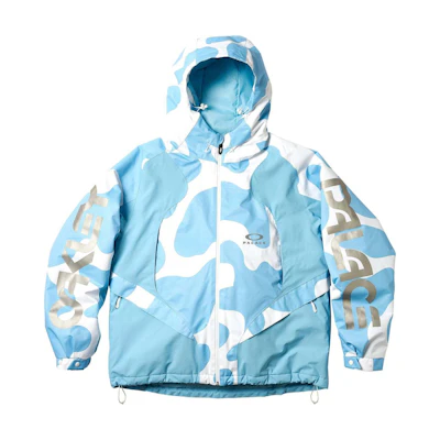 PALACE Oakley FW24 Snow Jacket Blue - Logo Hooded Multicolor Ski Jacket Unisex. P27OKJK004