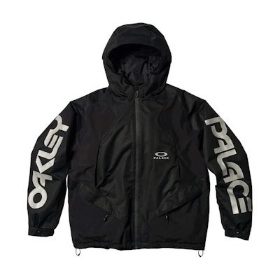 PALACE Oakley FW24 Snow Jacket Cloud Black Unisex Casual Ski Zip Hoodie. P27OKJK003