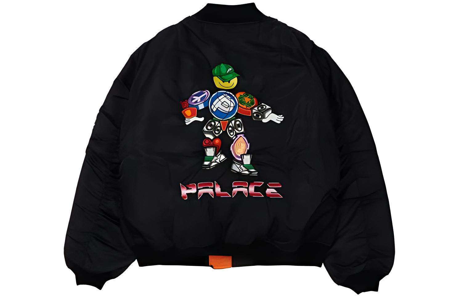 Palace x Pezlondon Pezman MA1 Cartoon Logo Black Bomber Jacket Unisex P20JK114