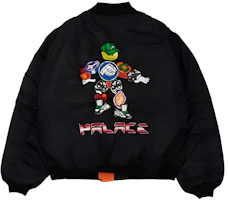 Palace x Pezlondon Pezman MA1 Cartoon Logo Black Bomber Jacket Unisex P20JK114 Palace x Pezlondon Pezman MA1 Cartoon Logo Black Bomber Jacket Unisex P20JK114