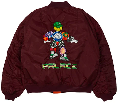 Palace x Pezlondon Pezman MA1 飛行夾克 酒紅色卡通Logo 男女款外套 P20JK113 Buy Palace x Pezlondon Pezman MA1 飛行夾克 酒紅色卡通Logo 男女款外套 P20JK113